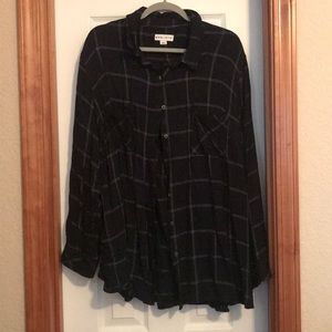 Black and white button down